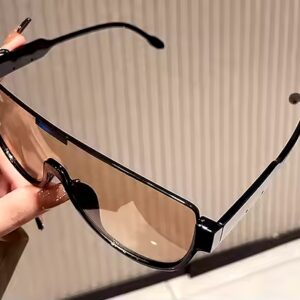 DL GLASSES Factory stock half frame one piece sunglasses orange shade glasses for women Wholesale Oversized UV400 Oculos eyewear - Image 7