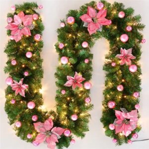 2.7m Christmas Led Rattan Garland Decorative Green Christmas Garland Artificial Xmas Tree Rattan Banner Decoration Wreath - Image 4