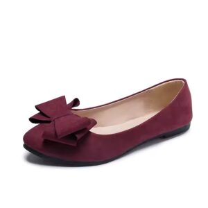 Cheap Wholesale Ladies Fashion Flat Shoes Bowknot Ballet Flats Dress Shoes Comfortable PU Leather Slip on Shoes for Women - Image 6