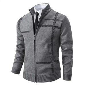 Cardigan Men's Winter New Men's High Collar Slim Fashion Thick Warm Knitted Sweater Cardigan for Men - Image 5