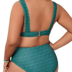 Triangle Split Solid Color Plus Size Quick Dry Breathable Maternity Swimsuit with Open Back Suspender Adults - Image 7