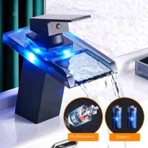 304 SUS Waterfall Bathroom Faucet Bathroom Taps Basin Mixer Deck Mounted Cold Hot Water Tap Bathroom Mixer Washbasin Faucet - Image 4