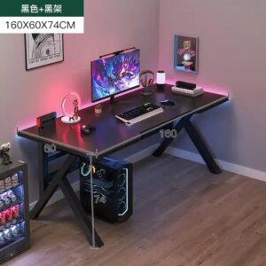 Cheap Modern Simple Gaming Table And Chair Set With Shelf For Home Computer Gaming Desk Standing Room Decoration - Image 3