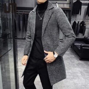 Autumn Winter Men Clothing Slim Fit Casual Thick Warm Plus Size Trench Coats Long Jackets - Image 1