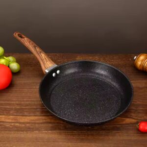 Non-Stick Ford Aluminium Fry Pan Wooden Handle and Glass Cover Wok for Cooking - Image 5