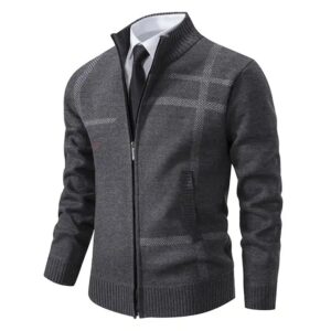Cardigan Men's Winter New Men's High Collar Slim Fashion Thick Warm Knitted Sweater Cardigan for Men - Image 6