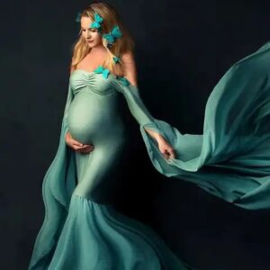 wholesale pregnant clothes women white Maxi dress maternity photoshoot dress for pregnant women - Image 6