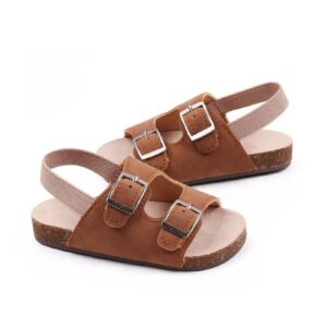 Summer baby wood bottom slippers with elastic back baby sandals hard soled non-slip toddler shoes - Image 4