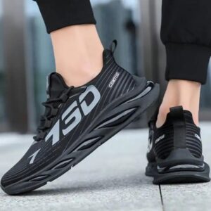 Most Popular lace-up Breathable Mesh Running black sneakers wholesale casual fashion non-slip tennis shoes men - Image 5
