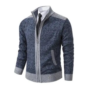 Autumn Winter 2024 New Fashion Men Zipper Long Sleeve Cardigan Coat Plus Size Knitwear Sweater - Image 6