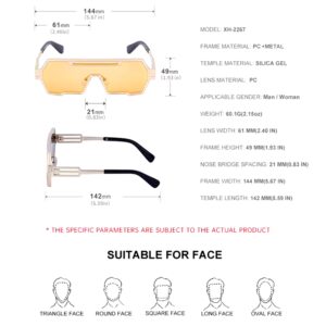 Retro Steampunk Sunglasses Brand Designer Wholesale Square Metal Frame Sun Glasses UV400 Eyewear 2024 - Image 7