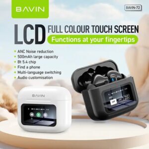 BAVIN wholesale72 anc portable tws hifi true blue tooth 5.4 wireless earbuds earphones - Image 3