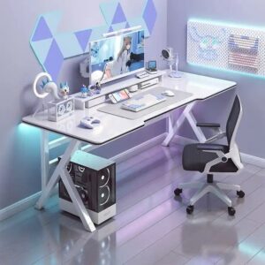 Cheap Modern Simple Gaming Table And Chair Set With Shelf For Home Computer Gaming Desk Standing Room Decoration - Image 1