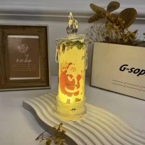 Warm White Cartoon Mini Candle Night Lamp Bedroom Decoration Regalo de Navidad Kids Gifts Christmas Atmosphere - Image 5