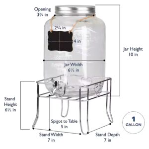 4L metal stand glass beverage dispenser with glass mason jar - Image 5