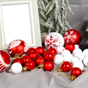 44pcs/set Christmas plastic pendant ball ornaments for christmas tree gift and home holiday decoration - Image 3