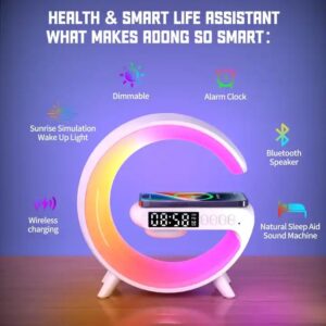 New Wireless Fast Charger with Blue Tooth Speaker Smart Alarm Clocks Sound Light Desk Table Lamp Gift Night - Image 3