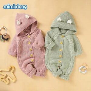 Mimixiong Knitted Newborn Baby Rompers Clothing Jumpsuits Babies Clothes Toddler Hoodie Rompers Onesies Sweaters - Image 7