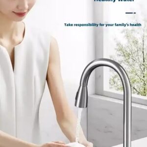 201 Stainless Steel Black Kitchen Taps Faucet Pull-Out Retractable Sink Faucet - Image 5