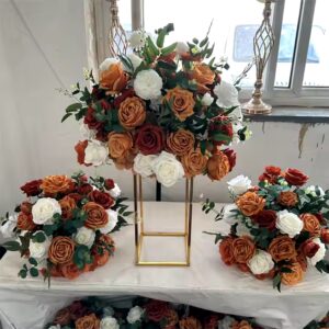new 60cm white and burnt orange artificial flower ball for wedding centerpieces decoration - Image 4