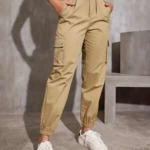 Flame Resistant Casual Loose Baggy Pant Manufacturer Ladies Trousers mujer Y2K Solid Pockets Drawstring Cargo Pants for Girls - Image 5