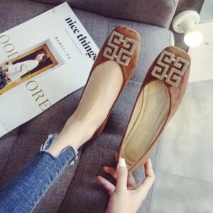 High quality size 33-43 dress shoes ladies comfortable drive pregnant shoes wide width suede flat shoes - Image 4