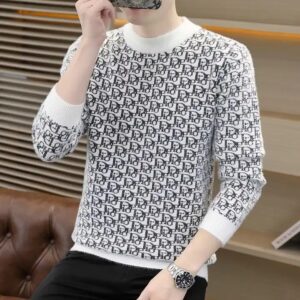 Autumn and winter wear cashmere thick sweater men 2023 new high quality crewneck sweater winter warm sweater base shirt - Image 5