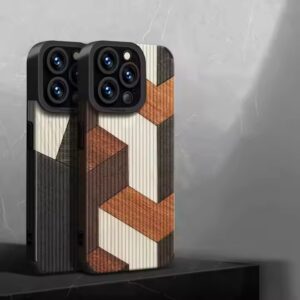 Wood Grain Step Design Printing Soft TPU Leather Mobile Phone Cover Case For Iphone 7 8 X Xr Xs 11 12 13 14 15 16 Pro Max - Image 5