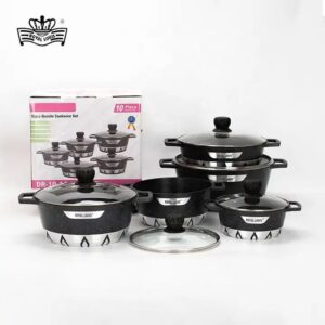 10 pcs large size die cast aluminum non-stick cooking pots kitchen pot set cooking pot set non-stick cookware granite - Image 2