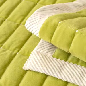 modern simple solid color Winter villus plaid sofa cushion Soft comfortable non-slip Green beige Sofa Cover cloth Sofa Blanket - Image 5