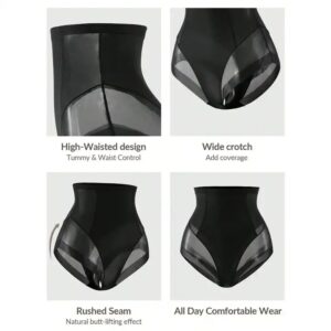 Woman tummy control Shaperwear Butt Shaping Underwear Contrast Mesh Shaper Panty - Image 4