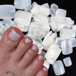 100Pcs Clear Natural False Toe Nails Tips Foot Tips Nail Art Decoration Full Cover False Toe Nails Tip - Image 7