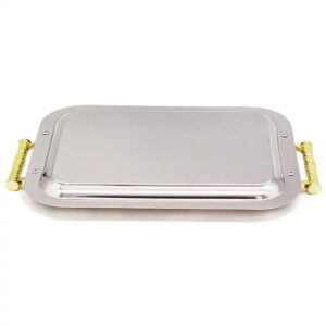 Stainless steel serving tray set arabic gold metal tray - Image 4