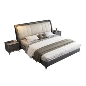 Hot Sale light luxury double leather bed 1.8m Modern Italian minimalist queen size bed Nordic wedding king size bed - Image 7