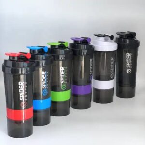 Shaker Bottle Workout Gym BPA Free Protein Shaker Bottle with Powder Storage Pill Organizer - Image 3