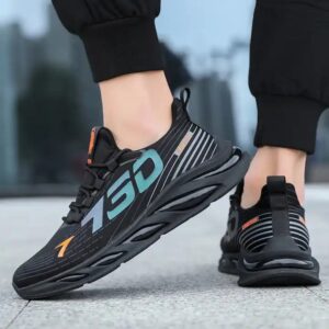 Most Popular lace-up Breathable Mesh Running black sneakers wholesale casual fashion non-slip tennis shoes men - Image 7