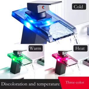 304 SUS Waterfall Bathroom Faucet Bathroom Taps Basin Mixer Deck Mounted Cold Hot Water Tap Bathroom Mixer Washbasin Faucet - Image 3
