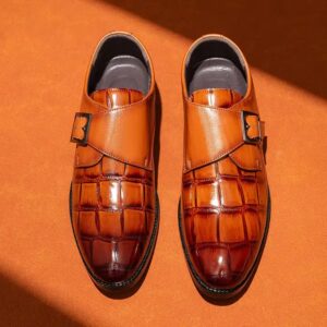 Mens Buckle Mengke Cover Cross-border Men's Shoes Vintage Block British Style Leather Shoes Mens Shoes Large Size 39-48 - Image 7