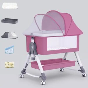 baby bed bedside crib bed adjustable height storage basket rocking infant for new born baby crib - Image 7