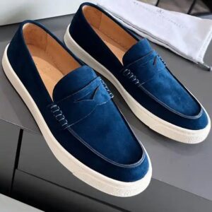 genuine leather retro walking style outdoor casual men's loafers shoes - Image 1
