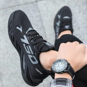 Most Popular lace-up Breathable Mesh Running black sneakers wholesale casual fashion non-slip tennis shoes men - Image 6