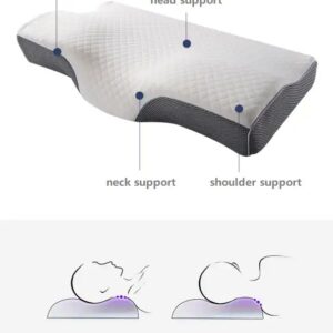 Memory Foam Neck Contour Cervical Orthopedic Pillow for Sleeping, Ergonomic Bed Pillow for Neck Pain & Shoulder Suppor - Image 4