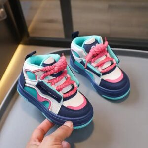 High Quality Wholesale Spring Autumn Unisex Sneakers for Baby & Children Breathable Leather Running Shoes - Image 3