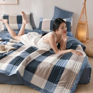 queen size double bed king Colcha de verano light weight digital printed no fading flora design summer duvet - Image 6