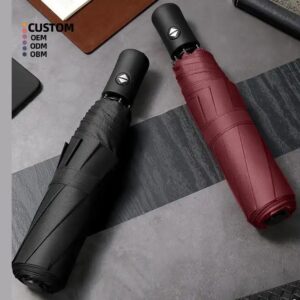 Premium High-End New Material 8 Bone Automatic Portable Red 21 Inch Purple Umbrella - Image 3