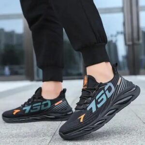 Most Popular lace-up Breathable Mesh Running black sneakers wholesale casual fashion non-slip tennis shoes men - Image 3