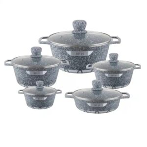 Granite Cookware Sets 10 Pieces Non-Stick Aluminum Utensils Kitchen Cookware Manufacturers - Image 4