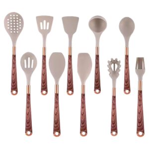 Heat Resistant BPA Free Silicone Kitchen Cooking Utensil Set Wooden Handles Kitchen Tools Spatula Set - Image 7