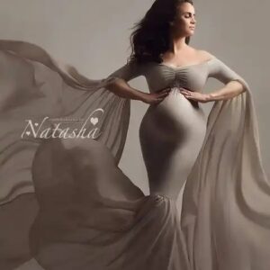 wholesale pregnant clothes women white Maxi dress maternity photoshoot dress for pregnant women - Image 5