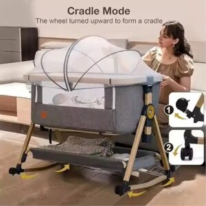 Playkids Aluminium Baby Cot Crib Folding Baby Bed Cradle Portable New Cradle For Baby Kids' Cribs - Image 3